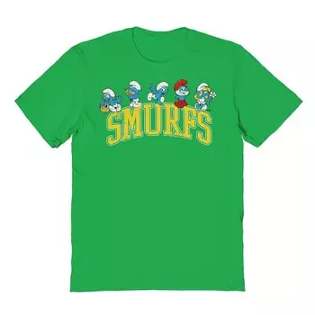 Мужская университетская футболка с рисунком Smurfs Licensed Character, цвет Irish Green