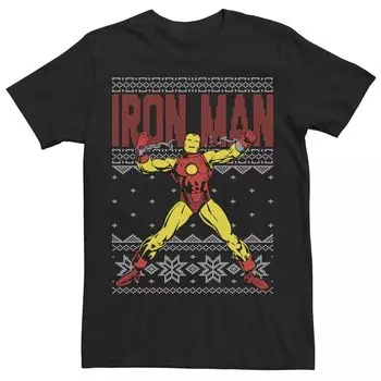Мужская уродливая рождественская футболка Iron Man в стиле ретро Marvel