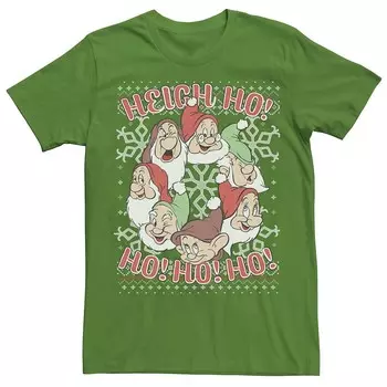 Мужская уродливая рождественская футболка-свитер Disney's Snow White Seven Dwarf Licensed Character, цвет Kelly