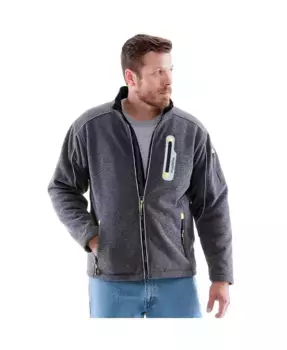 Мужская утепленная куртка Extreme Sweater Jacket – комфорт при -10°F, ветро- и влагозащита, прочная рабочая одежда для экстремальных холодов RefrigiWear, серый