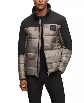 Мужская утепленная куртка обычного кроя с водоотталкивающей пропиткой Hugo Boss, зеленый