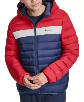 Мужская утепленная куртка с капюшоном Performance Quilted Hooded Jacket Champion, синий