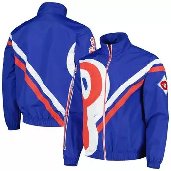 Мужская утепленная куртка с молнией во всю длину и логотипом Mitchell & Ness Royal Philadelphia Phillies