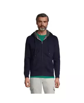 Мужская утепленная толстовка Serious Sweats с капюшоном на молнии Lands' End, синий