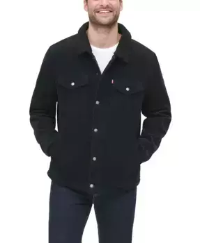 Мужская утепленная вельветовая куртка Trucker Jacket Levi's, черный