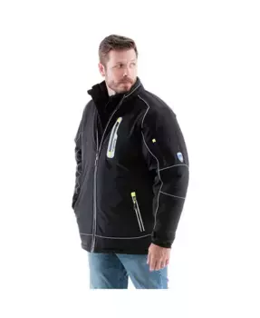 Мужская утепленная ветрозащитная куртка Extreme Softshell - комфорт при -60°F, водонепроницаемая, гибкая, износостойкая рабочая одежда для экстремальных холодов RefrigiWear, черный