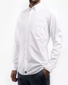 Мужская узкая однотонная белая рубашка Wickett Jones, белый