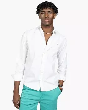 Мужская узкая однотонная рубашка Harper & Neyer, белый