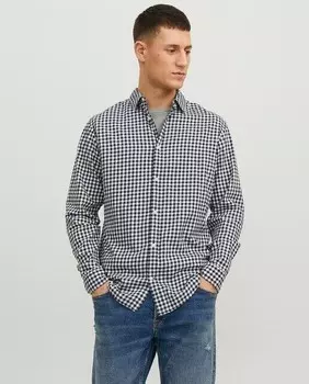 Мужская узкая рубашка в клетку Jack & Jones, белый