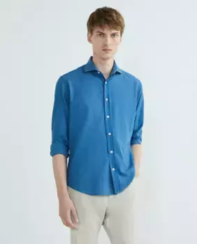 Мужская узкая спортивная рубашка Miguel Bellido, индиго/синий