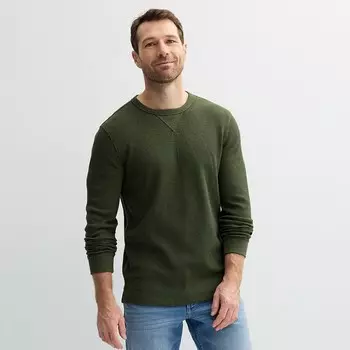 Мужская вафельная футболка Sonoma Goods For Life The Essential, цвет Olive Heather