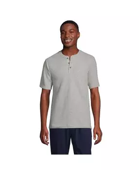 Мужская вафельная пижама с коротким рукавом Henley Lands' End