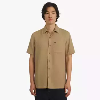 Мужская вафельная рубашка с коротким рукавом и застежкой на пуговицы Quiksilver, цвет elmwood tempo