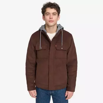 Мужская вельветовая куртка с капюшоном Levi's, цвет Chocolate Brown