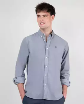 Мужская вельветовая рубашка с однотонным принтом El Ganso, серый