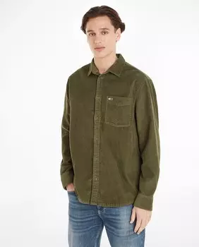 Мужская вельветовая рубашка с передним карманом свободного кроя Tommy Jeans