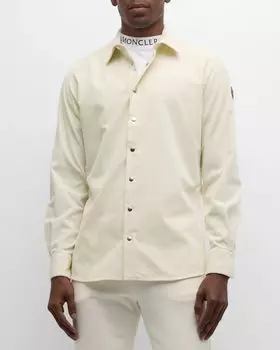 Мужская вельветовая рубашка с застежкой спереди Moncler, цвет Cream