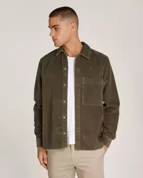 Мужская вельветовая рубашка свободного кроя Calvin Klein Jeans, коричневый