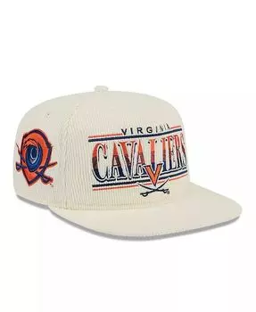Мужская вельветовая шляпа Snapback Virginia Cavaliers Throwback Golfer белого цвета New Era, бежевый