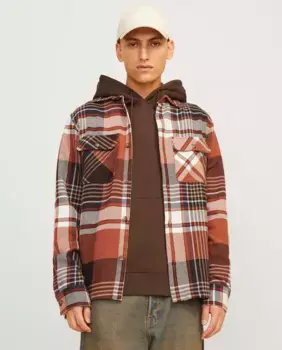 Мужская верхняя рубашка с длинным рукавом и нагрудным карманом Jack & Jones, оранжевый