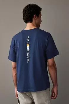 Мужская вертикальная футболка с коротким рукавом The North Face, синий