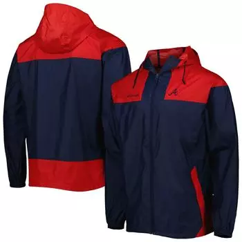 Мужская ветровка Columbia Navy/Red Atlanta Braves Omni-Shade Flash Forward Challenger с молнией во всю длину