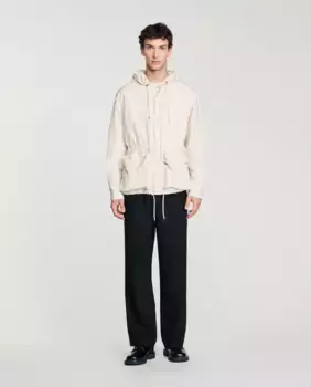 Мужская ветровка с капюшоном Sandro, белый