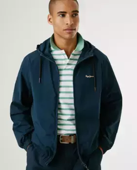 Мужская ветровка с регулируемым капюшоном Pepe Jeans, темно-синий