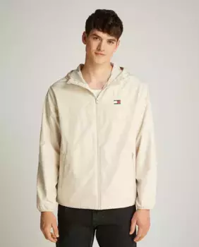 Мужская ветровка свободного кроя с капюшоном Tommy Jeans, цвет Crema