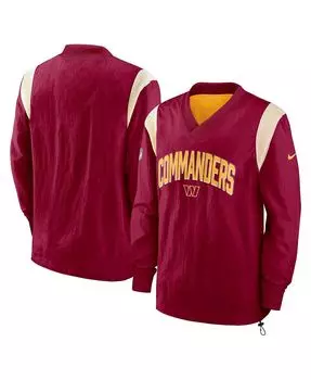 Мужская ветровка Washington Commanders Sideline Athletic Stack с V-образным вырезом бордового цвета Nike