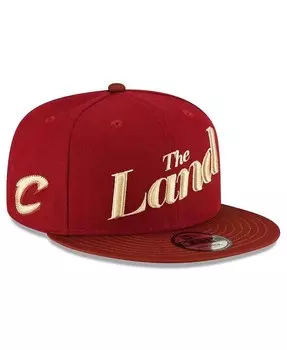 Мужская винно-коричневая регулируемая бейсболка с застежкой Snapback Cleveland Cavaliers 2023/24 City Edition 9FIFTY New Era, красный