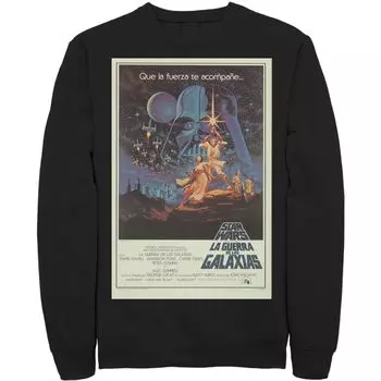 Мужская винтажная флисовая толстовка с портретом и постером фильма «Звездные войны» Star Wars, черный
