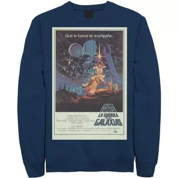 Мужская винтажная флисовая толстовка с портретом и постером фильма «Звездные войны» Star Wars, синий