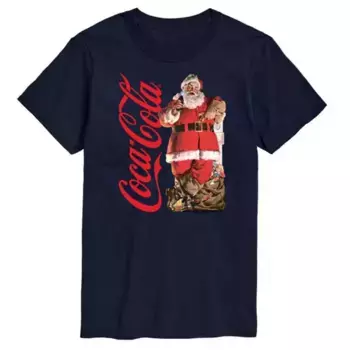 Мужская винтажная футболка Cocacola Santa Licensed Character, синий