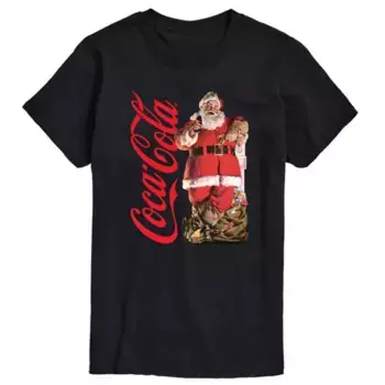 Мужская винтажная футболка Cocacola Santa Licensed Character, черный