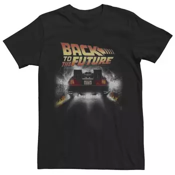 Мужская винтажная футболка Delorean Peel Out «Назад в будущее» Licensed Character, черный