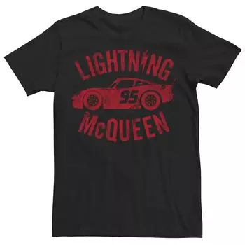 Мужская винтажная футболка Disney/Pixar Cars Lightning McQueen Licensed Character, черный