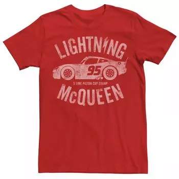 Мужская винтажная футболка Disney/Pixar Cars Lightning McQueen Licensed Character, красный