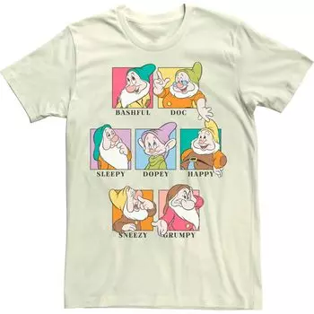 Мужская винтажная футболка Disney Princess 7 Dwarfs Licensed Character