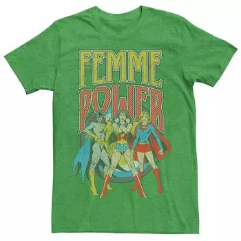 Мужская винтажная футболка Femme Power League с изображением Лиги справедливости DC Comics Licensed Character