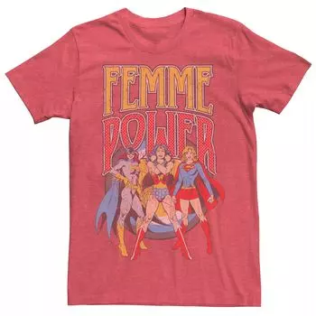 Мужская винтажная футболка Femme Power League с изображением Лиги справедливости DC Comics Licensed Character