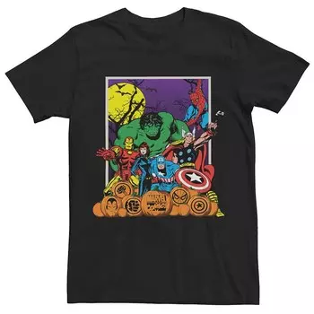 Мужская винтажная футболка Marvel Avengers Halloween Licensed Character, черный