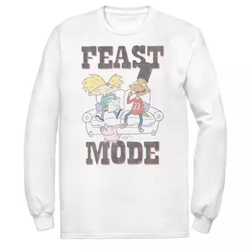 Мужская винтажная футболка с длинными рукавами Hey Arnold Feast Mode Licensed Character