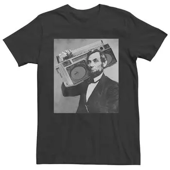 Мужская винтажная футболка с графическим принтом Abe Lincoln Boom Box Licensed Character