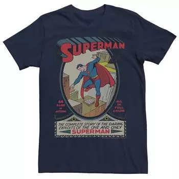 Мужская винтажная футболка с графическим рисунком на странице комиксов DC Comics Superman Licensed Character