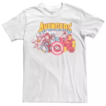 Мужская винтажная футболка с изображением супергероев Marvel Avengers и комиксов Licensed Character
