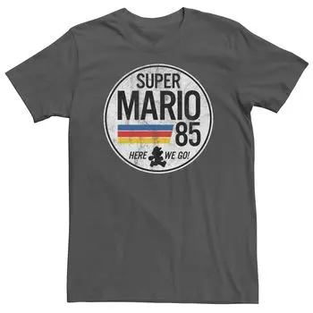 Мужская винтажная футболка с короткими рукавами Nintendo Super Mario Here We Go Licensed Character