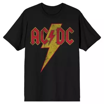 Мужская винтажная футболка с молнией AC/DC Licensed Character, черный