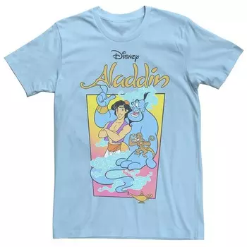 Мужская винтажная футболка с плакатом Disney's Aladdin, цвет Light Blue