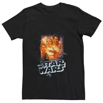 Мужская винтажная футболка с плакатом и коллажем для группы Star Wars